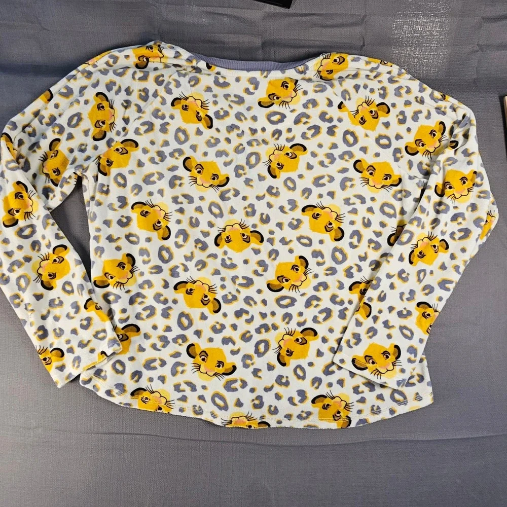 Disney The Lion King Simba Leopard Print Fleece Pajama Set  Large 12-14
